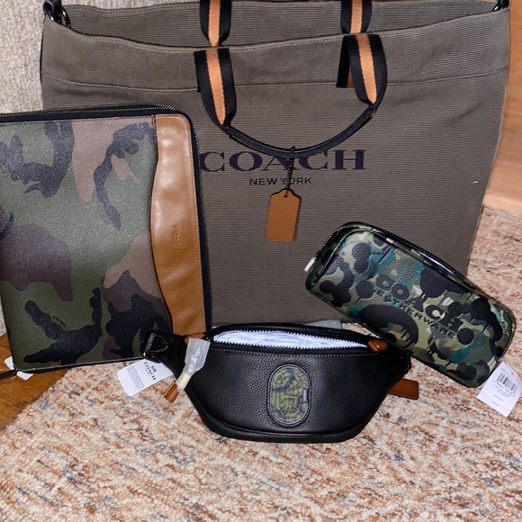 NWT! Coach 4 piece, XXL, Olive Green and camouflage  tote set UNISEX - Picture 13 of 13